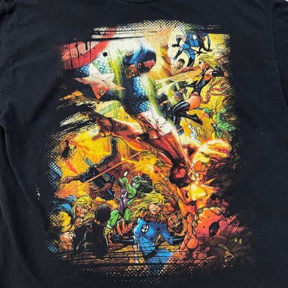 Vintage 2000s Marvel Mad Engine Civil War Captain America Iron Man Tee - Size XL - Picture 2 of 6